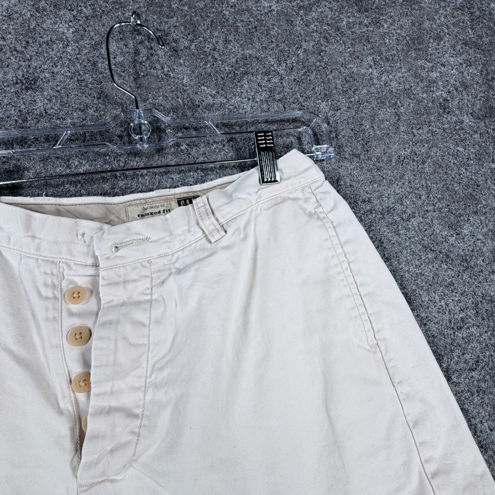 Gap Chino Shorts Womens 8 White Cotton Relaxed Fit Mid Rise Button Fly Outdoor - Picture 6 of 15